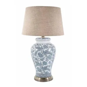 Aviary Ceramic Table Lamp Base Blue and White - Base Only by OneWorld Collection, a Table & Bedside Lamps for sale on Style Sourcebook