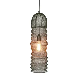 Monash Wire Mesh Ceiling Pendant Black by OneWorld Collection, a Pendant Lighting for sale on Style Sourcebook