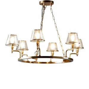 Sienna Chandelier Antique Brass by OneWorld Collection, a Pendant Lighting for sale on Style Sourcebook