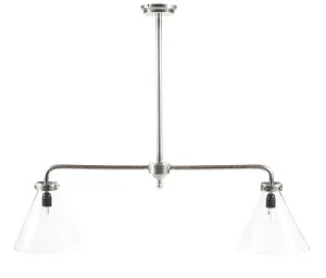 Gadsden Two Arm Ceiling Pendant Antqiue Silver by OneWorld Collection, a Pendant Lighting for sale on Style Sourcebook