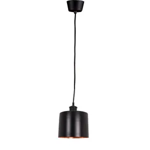 Portofino Ceiling Pendant Small Matte Black and Copper by OneWorld Collection, a Pendant Lighting for sale on Style Sourcebook