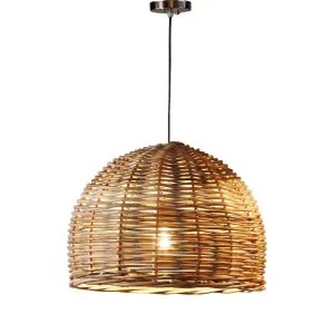 Rattan Ceiling Pendant Small Natural by OneWorld Collection, a Pendant Lighting for sale on Style Sourcebook