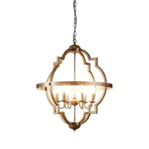 Hyatt Ceiling Pendant Large Rust Brown and Silver Black by OneWorld Collection, a Pendant Lighting for sale on Style Sourcebook