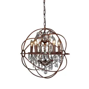 Sundance Chandelier Medium Rust by OneWorld Collection, a Pendant Lighting for sale on Style Sourcebook