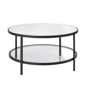 Palladium Black Iron Marble & Glass Coffee Table by OneWorld Collection, a Coffee Table for sale on Style Sourcebook
