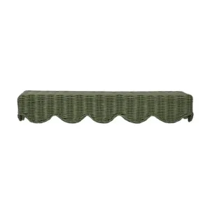 Belle Rattan Wall Shelf Green 60Cm by OneWorld Collection, a Decor for sale on Style Sourcebook