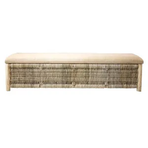 Cancun Wicker Bench Natural - Outdoor Under-Cover by OneWorld Collection, a Benches for sale on Style Sourcebook