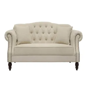 Vaucluse 2 Seat Hamptons Buttoned Sofa Beige Linen Blend by OneWorld Collection, a Sofas for sale on Style Sourcebook
