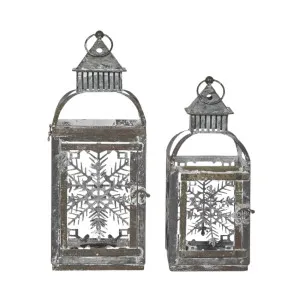 Rustic Tin Christmas Lantern by OneWorld Collection, a Lanterns for sale on Style Sourcebook