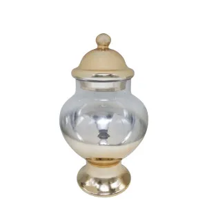 Cero Glass Jar Large Gold by OneWorld Collection, a Vases & Jars for sale on Style Sourcebook