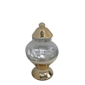 Cero Glass Jar Small Gold by OneWorld Collection, a Vases & Jars for sale on Style Sourcebook