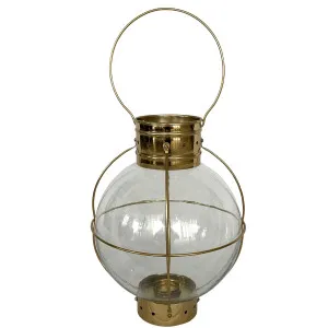 Mona Gold Lantern - Large by OneWorld Collection, a Lanterns for sale on Style Sourcebook