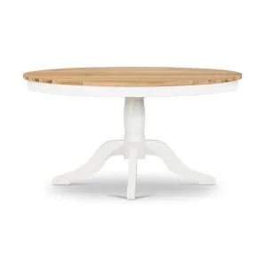 South Hamptons Round Dining Table Natural W/ White Legs 1.4m by OneWorld Collection, a Dining Tables for sale on Style Sourcebook