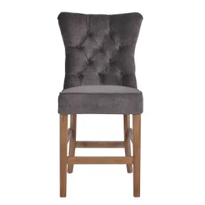 Silver Grey Counter Stool with Buttons by OneWorld Collection, a Bar Stools for sale on Style Sourcebook