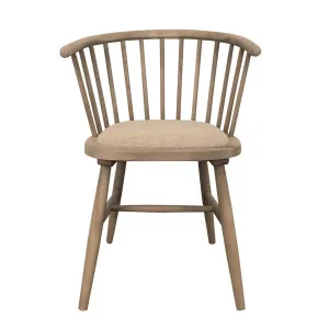 Round Curved Strip Back Elm Wood Dining Chair Natural by OneWorld Collection, a Dining Chairs for sale on Style Sourcebook