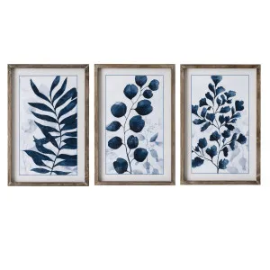 Cambridge Trio of Blue Foliage Set of 3 Wall Art by OneWorld Collection, a Artwork & Wall Decor for sale on Style Sourcebook