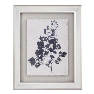 Blue Oak Leaf Print W/Mirrored Frame by OneWorld Collection, a Artwork & Wall Decor for sale on Style Sourcebook