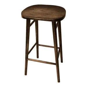 Elm Wood Carved Barstool by OneWorld Collection, a Bar Stools for sale on Style Sourcebook