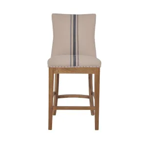 Oakwood Hamptons Counter Chair Natural/Blue Stripe W/ Studs by OneWorld Collection, a Bar Stools for sale on Style Sourcebook