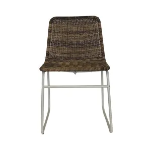Cabarita Natural PVC (Rattan Look) Dining Chair with White Frame by OneWorld Collection, a Dining Chairs for sale on Style Sourcebook