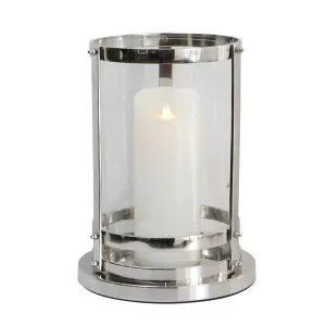 Cylindrical Nickel Hurricane by OneWorld Collection, a Lanterns for sale on Style Sourcebook