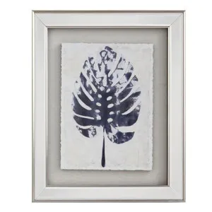 Blue Monsteria Print W/Mirrored Frame by OneWorld Collection, a Artwork & Wall Decor for sale on Style Sourcebook