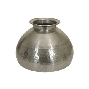 Hammered Aluminium Silver Pot Vase by OneWorld Collection, a Vases & Jars for sale on Style Sourcebook