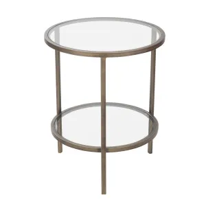 Palladium Brass Iron & Glass Side Table by OneWorld Collection, a Side Table for sale on Style Sourcebook