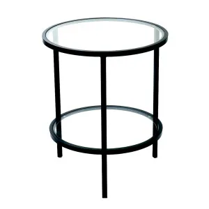 Palladium Black Iron & Glass Side Table by OneWorld Collection, a Side Table for sale on Style Sourcebook