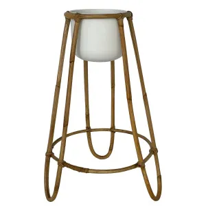 Malibu Rattan Planter with Stand by OneWorld Collection, a Decor for sale on Style Sourcebook