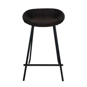 Cabarita Dark PVC (Rattan Look) with Black Frame stool by OneWorld Collection, a Bar Stools for sale on Style Sourcebook