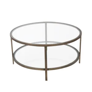 Palladium Brass Iron & Glass Coffee Table by OneWorld Collection, a Coffee Table for sale on Style Sourcebook