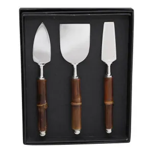 Adara Wood Handle 3 Pc Cheese Knife Set by OneWorld Collection, a Tableware for sale on Style Sourcebook