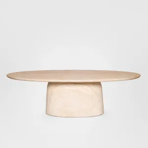 Corsica Oval Dining Table Ivory Travertine Look - Outdoor by Florabelle Living, a Coffee Table for sale on Style Sourcebook