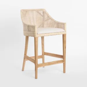 Charlotte Rattan Counter Stool Natural Whitewash by Florabelle Living, a Stools for sale on Style Sourcebook