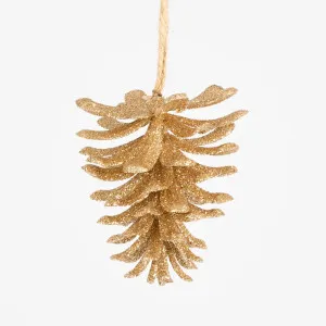 Glitter Hanging Pinecone Box of 12 Gold by Florabelle Living, a Plants for sale on Style Sourcebook