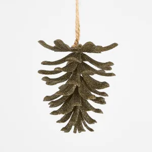 Glitter Hanging Pinecone Box of 12 Olive Green by Florabelle Living, a Plants for sale on Style Sourcebook