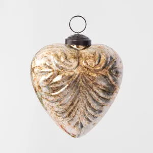 Pattern Heart Glass Decoration Gold by Florabelle Living, a Christmas for sale on Style Sourcebook