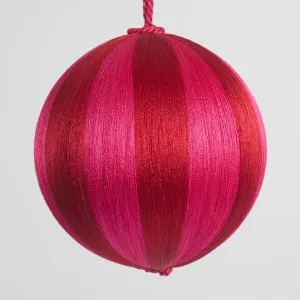 Silk Stripe Bauble Large Fuchsia & Red by Florabelle Living, a Christmas for sale on Style Sourcebook