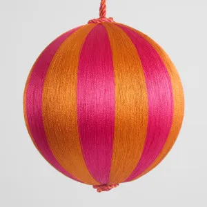 Silk Stripe Bauble Large Pink & Orange by Florabelle Living, a Christmas for sale on Style Sourcebook
