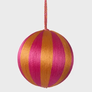 Silk Stripe Bauble Medium Pink & Orange by Florabelle Living, a Christmas for sale on Style Sourcebook