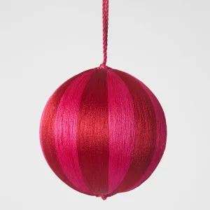 Silk Stripe Bauble Medium Fuchsia & Red by Florabelle Living, a Christmas for sale on Style Sourcebook