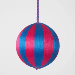 Silk Stripe Bauble Medium Pink & Blue by Florabelle Living, a Christmas for sale on Style Sourcebook