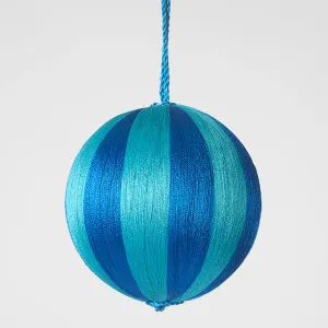 Silk Stripe Bauble Medium Blue & Turquoise by Florabelle Living, a Christmas for sale on Style Sourcebook