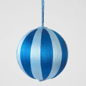 Silk Stripe Bauble Medium Dark Blue & Blue by Florabelle Living, a Christmas for sale on Style Sourcebook
