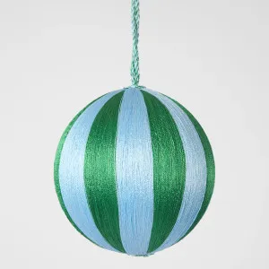 Silk Stripe Bauble Medium Blue & Green by Florabelle Living, a Christmas for sale on Style Sourcebook
