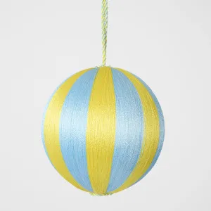 Silk Stripe Bauble Medium Blue & Yellow by Florabelle Living, a Christmas for sale on Style Sourcebook