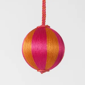 Silk Stripe Bauble Small Pink & Orange by Florabelle Living, a Christmas for sale on Style Sourcebook