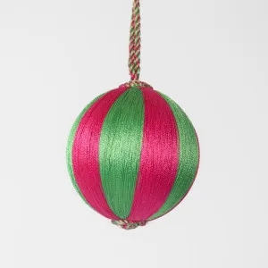 Silk Stripe Bauble Small Pink & Green by Florabelle Living, a Christmas for sale on Style Sourcebook