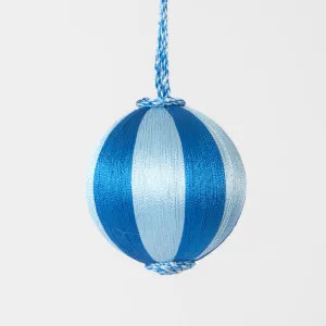 Silk Stripe Bauble Small Dark Blue & Blue by Florabelle Living, a Christmas for sale on Style Sourcebook